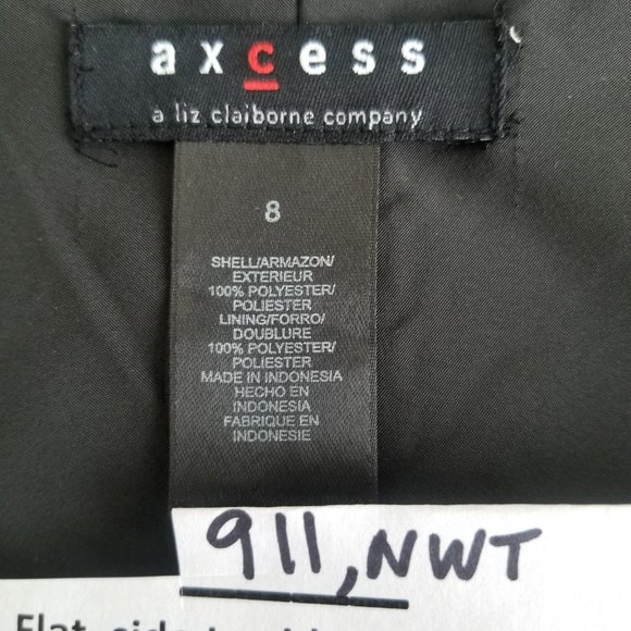 ✅911 NWT Axcess Mermaid Pink Black Pattern Skirt, sz.8, lined. - Picture 2 of 14